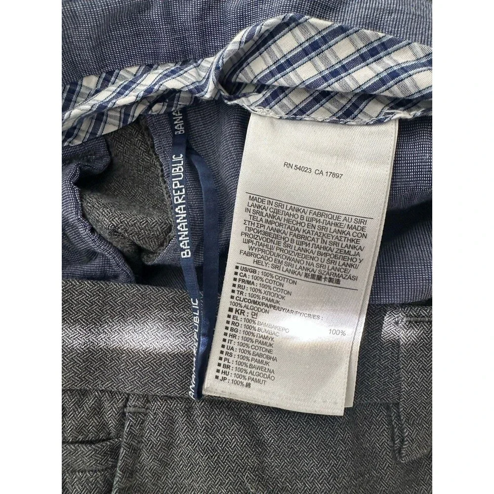 Banana Republic Kentfield Pant Men's 32/30 Classic Cotton Heather Gray